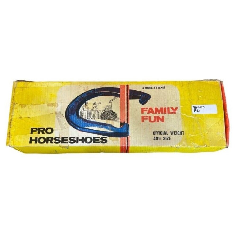 Pro Horseshoes Set With 4 Shoes & 2 Stakes For Family Fun Official Weight & Size